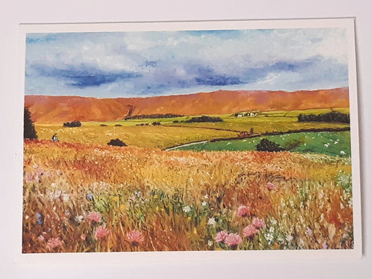 Bowland Hay Meadow Lancashire Landscape 5 x 7 Inch Greeting Card