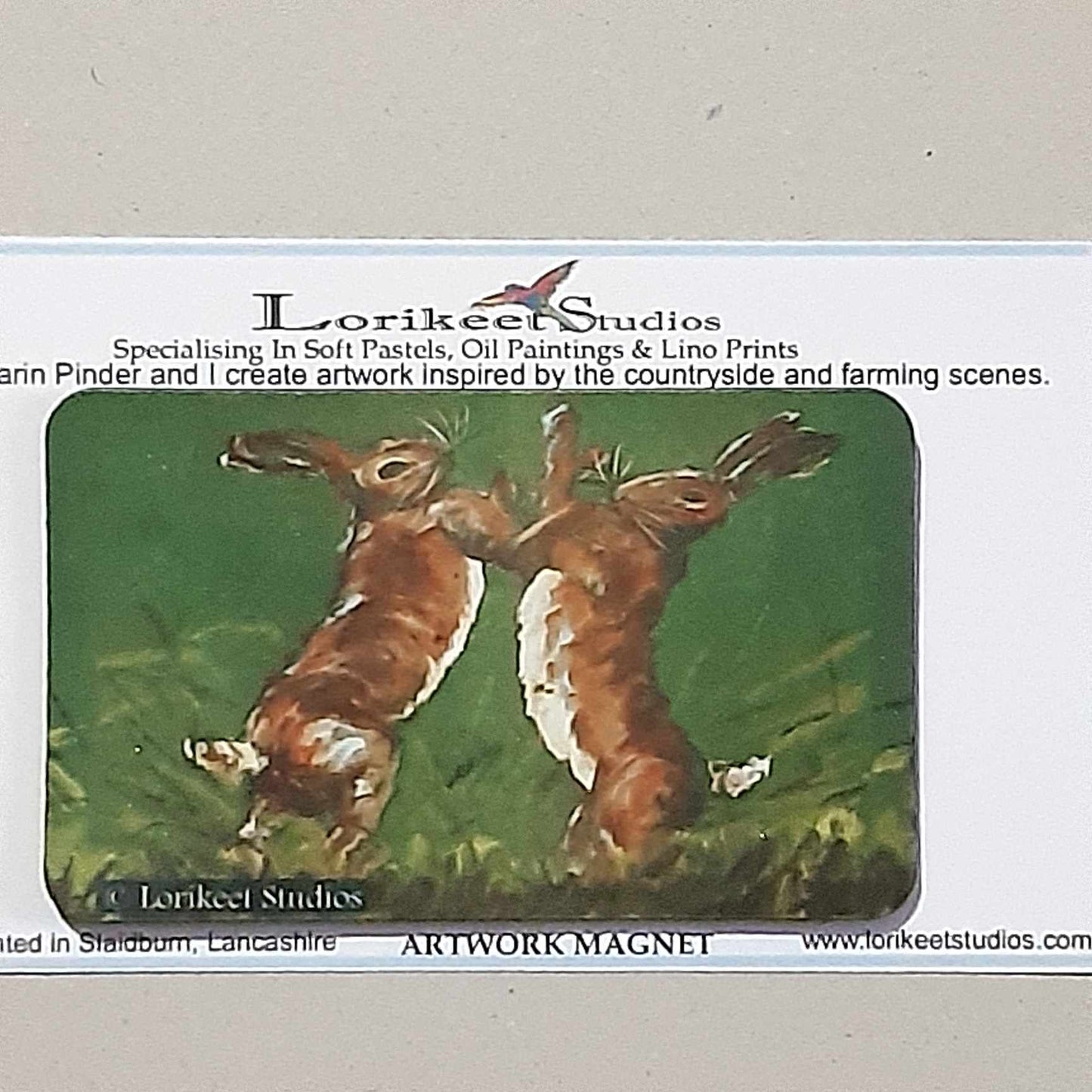 Boxing Hares Artwork Magnet