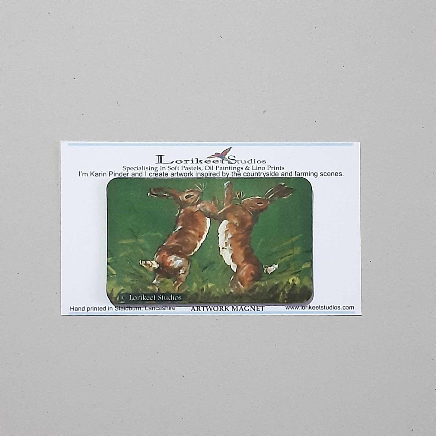 Boxing Hares Artwork Magnet