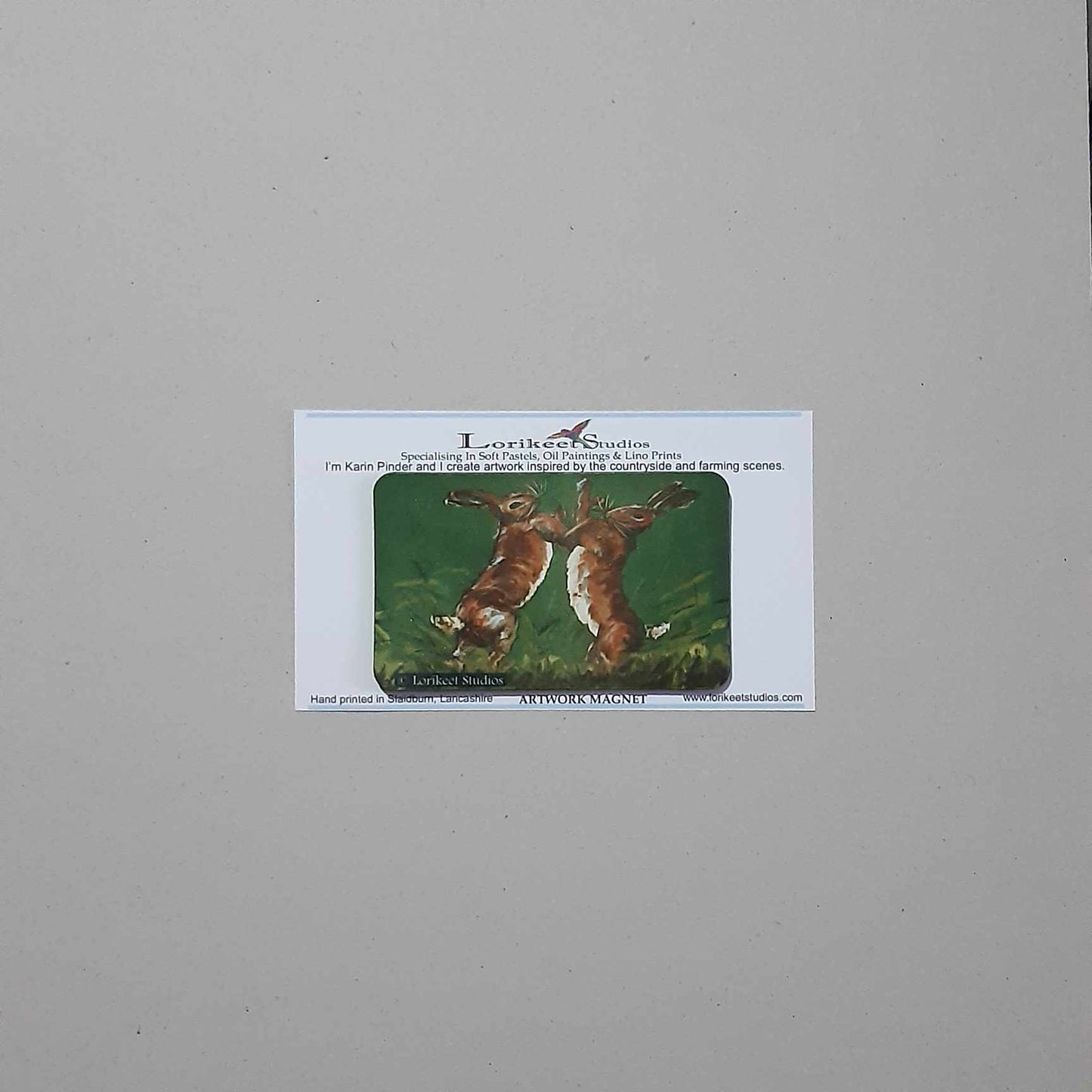 Boxing Hares Artwork Magnet