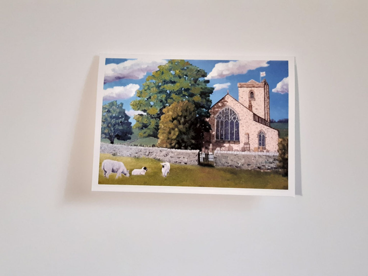 Field To St. Andrew's Church, Slaidburn Lancashire 5 x 7 Inch Greeting Card