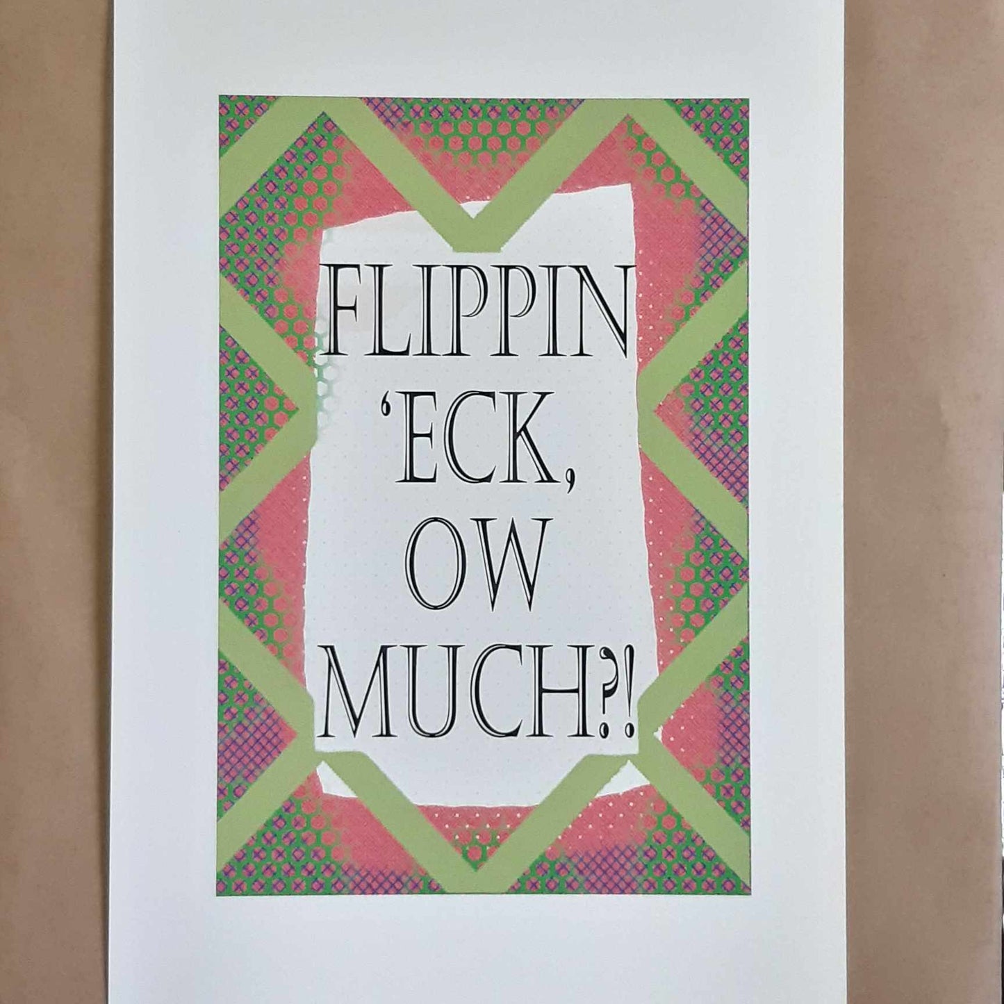 Flippin 'Eck, Ow Much?! Yorkshire Saying Wall Art 2 Sizes