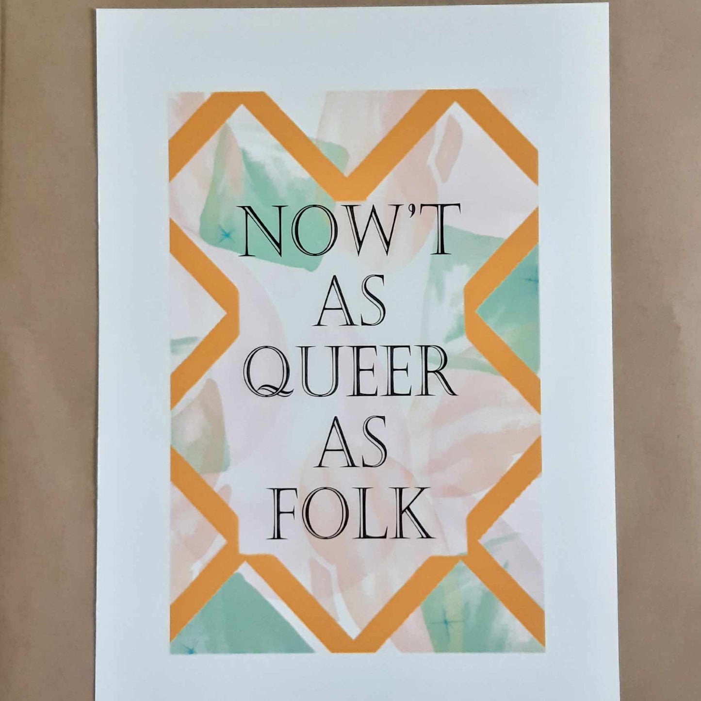 Now't As Queer As Folk Yorkshire Saying Wall Art 2 Sizes