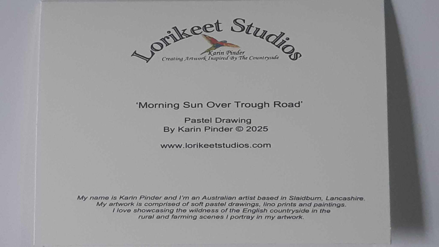 Morning Sun Over Trough Road 5 x 7 Inch Greeting Card