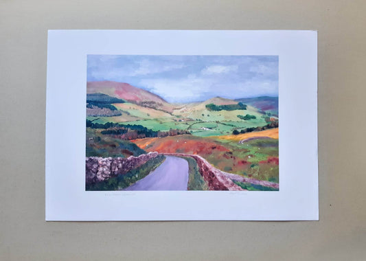 View Above Whitewell Lancashire Wall Art Print With Mount